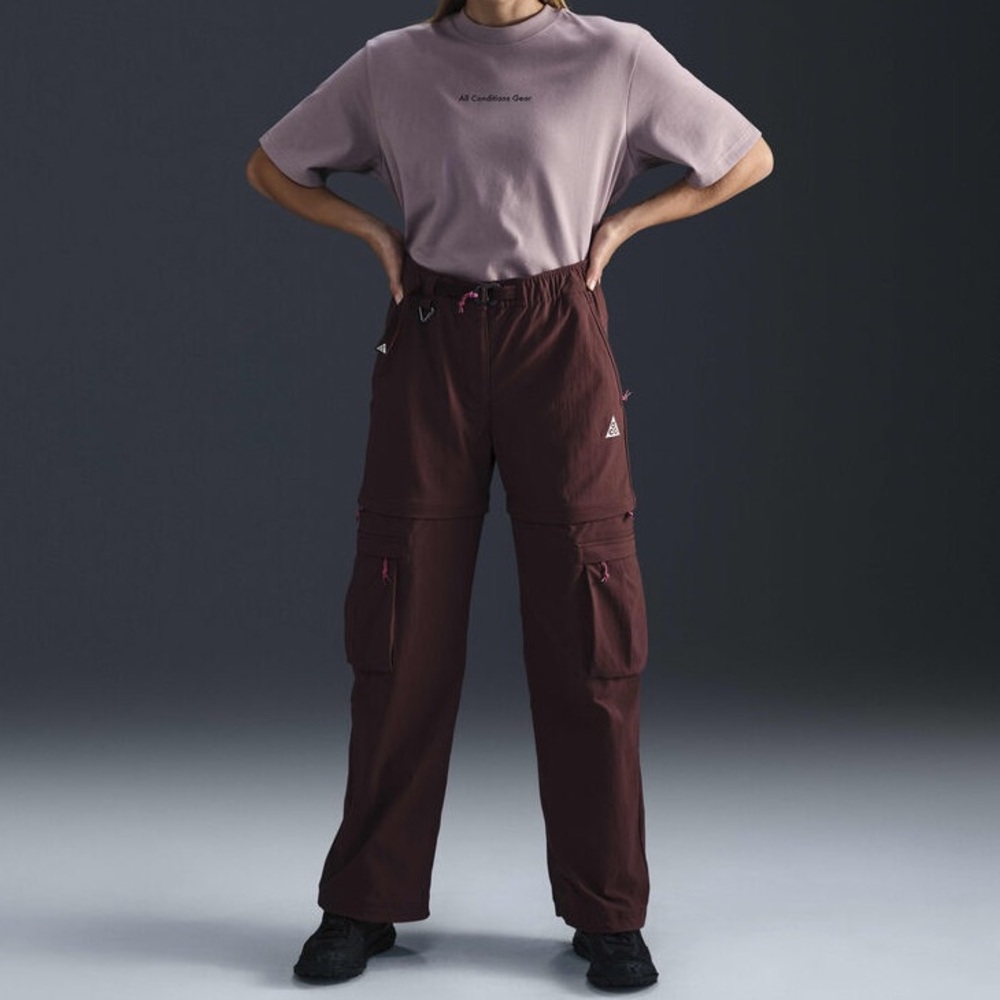 Nike ACG Smith Summit Cargo Pants Women’s Small Burgundy Red - Picture 7 of 10